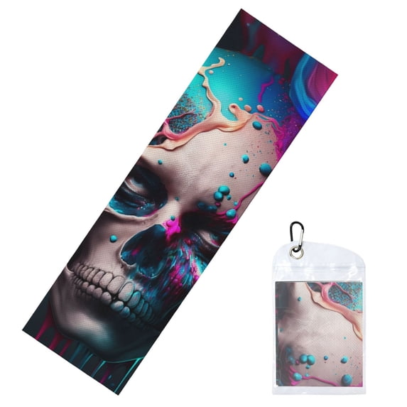 Lsque Modern Abstract Colorful Skull B Printed Cooling Towel (40"x 12"), Ice Towel, Microfiber, Soft Breathable Chilly Towel for Yoga, Sport, Gym, Workout, Fitness, Running