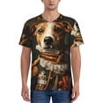 thumbnail image 1 of Lsque Modern Cute Dog Pattern Mens Polo Golf Shirts Funny Graphics Shorts Sleeve Button Shirts Baseball T-shirt-Small, 1 of 7