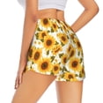 thumbnail image 1 of Lsque Modern Elegant Sunflower Printed Women's Running Shorts with Liner Pockets,Elastic Quick Dry Workout Athletic Gym Yoga Shorts,Womens High Waist Shorts-Large, 1 of 9