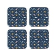thumbnail image 1 of Lsque Modern Modern Excavator Pattern 4" Drink Coasters Set of 4, PVC Leather Absorbent Coasters, Table Coaster Set Decorative Coffee Cup Coasters Housewarming Gift -Square, 1 of 6