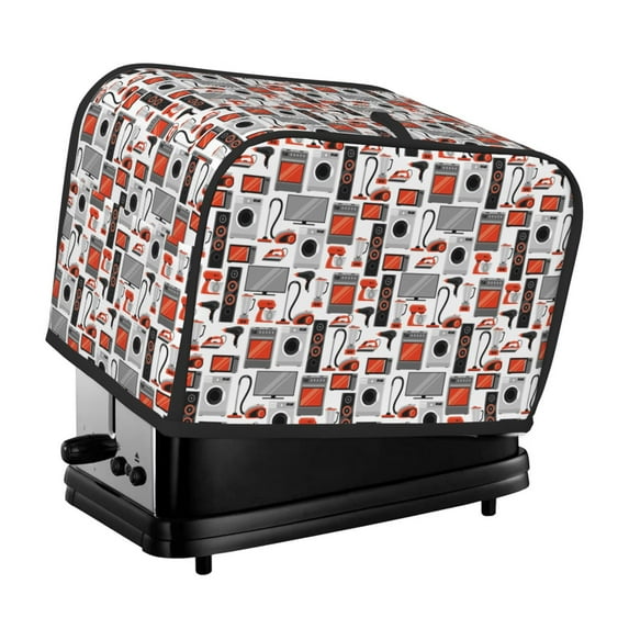 Lsque Modern Life Print 2 Slice Toaster Cover , Kitchen Appliance Dustproof Protector , Toaster Protector Dustproof Kitchen Appliance Cover