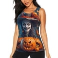 thumbnail image 1 of Lsque Modern Style Pumpkin Witch Printed Workout Tank Tops for Women, Athletic Sports Tank Tops, Compression Sleeveless Dry Fit Shirts,Sleeveless Yoga Shirt-Small, 1 of 9