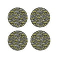 thumbnail image 1 of Lsque Modern Yellow Excavator Pattern 4" Drink Coasters Set of 4, PVC Leather Absorbent Coasters, Table Coaster Set Decorative Coffee Cup Coasters Housewarming Gift -Round Shape, 1 of 6