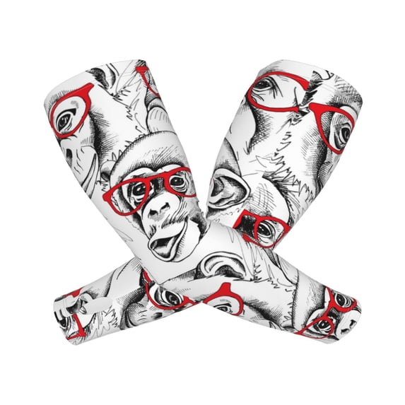 Lsque Monkey Cooling Arm Sleeves for Men & Women -Compression Sleeves to Cover Arms for Working,Sun Sleeves for UV Protection,Breathable, Moisture-Wicking