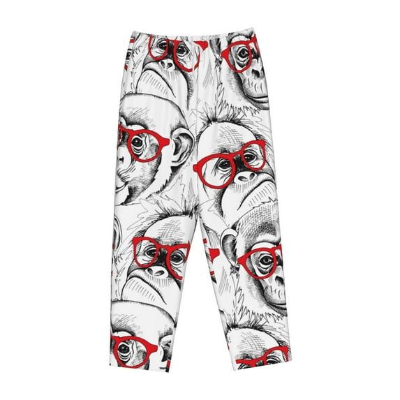 Lsque Monkey Print Women's Pajama Pants, Lounge Pant - Comfortable Home Wear,Elastic Waistband, Stylish Design-Small