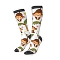 thumbnail image 1 of Lsque Monkeys Swinging from Palms Printed Crew Socks Men's Women's LightWeight Thin Casual Calf Socks ,Knee High Socks,Cotton Socks, 1 of 9