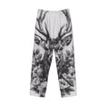 thumbnail image 1 of Lsque Monochrome Deer Floral Print Men's Pajama Pants, Lounge Pant - Comfortable Home Wear,Elastic Waistband, Stylish Design-Medium, 1 of 9