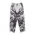 thumbnail image 1 of Lsque Monochrome Deer Floral Print Women's Pajama Pants, Lounge Pant - Comfortable Home Wear,Elastic Waistband, Stylish Design-Medium, 1 of 9