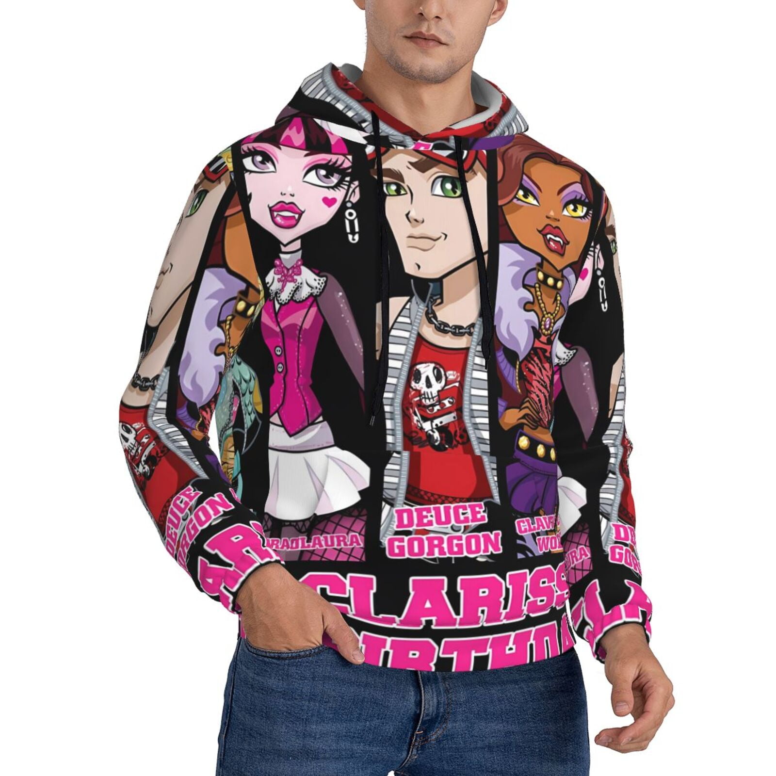 Lsque Monster High Pattern Casual Men's Hoodie,Hooded Sweatshirt with ...
