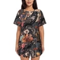 thumbnail image 1 of Lsque Moonlit Crow Blossoms Women's Short-Sleeved Pajama Set - 2 Piece Soft and Lightweight Sleepwear Set-4X-Large, 1 of 9