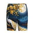thumbnail image 1 of Lsque Moonlit Golden Tree Peacock Mens Sleep Pajama Shorts,Short Pajama Pants, Cotton Ultra-Soft Knit-Small, 1 of 9