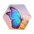 thumbnail image 1 of Lsque Morpho butterfly and dandelion Pattern 4" Drink Coasters Set of 6, Leather Absorbent Coasters, Table Coaster Set Decorative Coffee Cup Coasters Housewarming Gift,Hexagon, 1 of 7