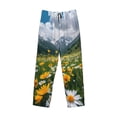 thumbnail image 1 of Lsque Mountain Daisy Meadow Print Men's Pajama Pants, Lounge Pant - Comfortable Home Wear,Elastic Waistband, Stylish Design-Small, 1 of 9