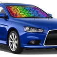 thumbnail image 1 of Lsque Multicolored Butterflies Car Windshield Sun Shade | Accordion Folding Style Auto Shade for Car Truck SUV Van | Blocks UV Rays Sun Visor Protector | Medium, 1 of 7