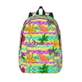 thumbnail image 1 of Lsque Multicolored Tropical Pattern Canvas Daypack, Durable Backpack, High-quality Versatile Backpack,Vintage Compact Backpack-Medium, 1 of 6