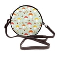 thumbnail image 1 of Lsque Mushroom Bee Pattern Shoulder Bag – Microfiber Leather Crossbody with Detachable Strap & Handle Ring, Waterproof & Durable, Elegant Everyday Carry, 1 of 5