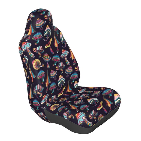 Lsque Mushroom Doodle Pattern Car Seat Covers for Front Seats , Waterproof Seat Covers for Cars, Sporty Front Seat Covers,Car Seat Cover Protector Front Seats