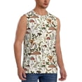 thumbnail image 1 of Lsque Mushroom Garnish Print Men's Cotton Blend Sleeveless Muscle Shirts (S-3XL)- Moisture Wicking, Odor Protection, UPF 30+,Large, 1 of 8