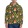 thumbnail image 1 of Lsque Mushroom Leaf Pattern Casual Men's Hoodie,Hooded Sweatshirt with Kangaroo Pocket,Pullover Hoodie-Small, 1 of 7