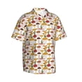 thumbnail image 1 of Lsque Mushroom pattern Hawaiian Shirt for Men, Unisex Summer Beach Casual Short Sleeve Button Down Shirts-X-Large, 1 of 9