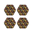 thumbnail image 1 of Lsque Mushrooms And Fern Stems Pattern 4" Drink Coasters Set of 4, PVC Leather Absorbent Coasters, Table Coaster Set Decorative Coffee Cup Coasters Housewarming Gift -Hexagon, 1 of 6