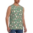 thumbnail image 1 of Lsque Mushrooms Gnome Print Men's Cotton Blend Sleeveless Muscle Shirts (S-3XL)- Moisture Wicking, Odor Protection, UPF 30+,Medium, 1 of 8