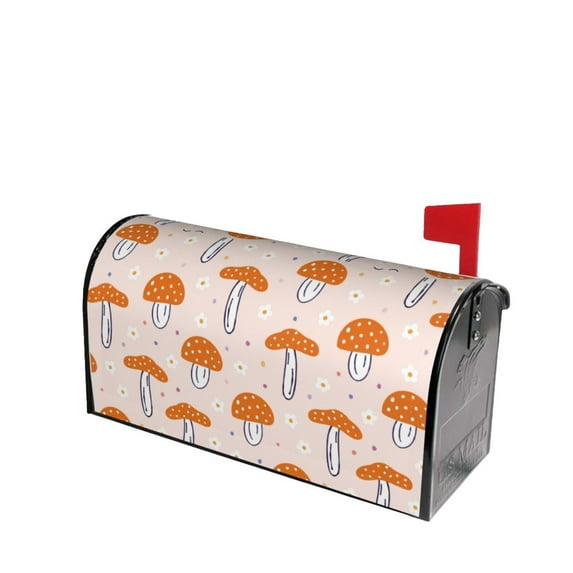 Lsque Mushrooms Mailbox Cover Standard Size ,Magnetic Mailbox Covers Post Wraps Letter Box Cover -25.5x21 in