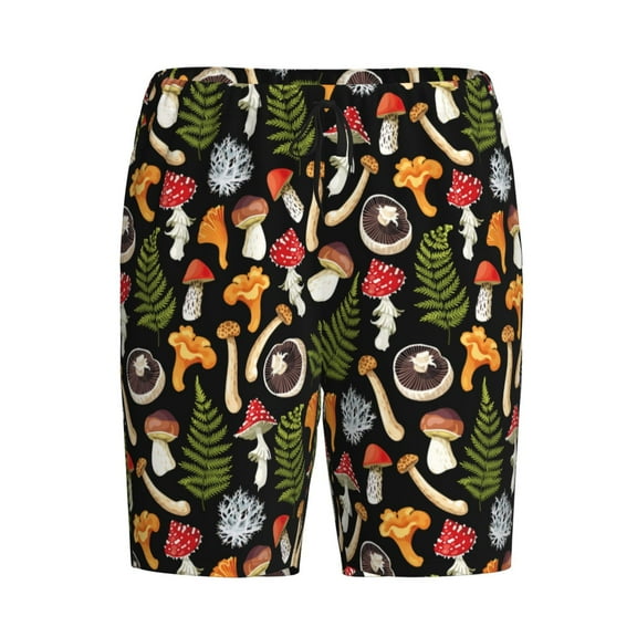 Lsque Mushrooms Mens Sleep Pajama Shorts,Short Pajama Pants, Cotton Ultra-Soft Knit-Medium