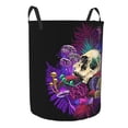 thumbnail image 1 of Lsque Mushrooms and Skull pattern Laundry Hamper Basket, Tall Woven Rope Hamper Basket for Clothes, Lightweight Storage Basket, Collapsible Waterproof-Small, 1 of 8