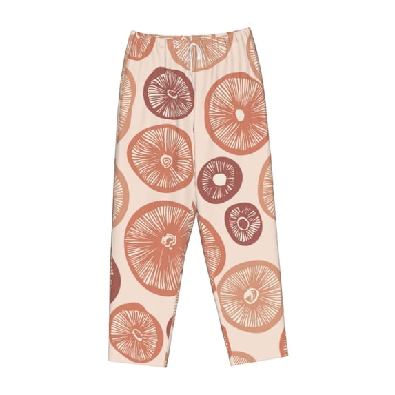 Lsque Mushrooms2 Print Women's Pajama Pants, Lounge Pant - Comfortable Home Wear,Elastic Waistband, Stylish Design-Medium