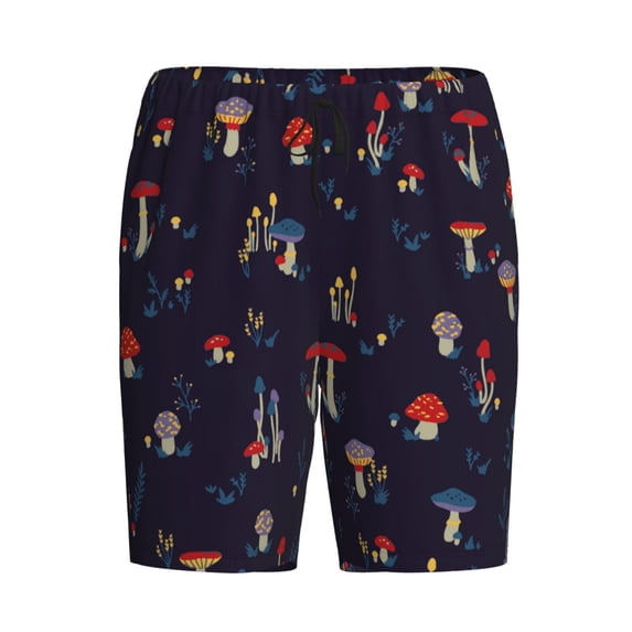 Lsque Mushrooms3 Mens Sleep Pajama Shorts,Short Pajama Pants, Cotton Ultra-Soft Knit-Large