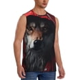 thumbnail image 1 of Lsque Mysterious Hooded Wolf Print Men's Cotton Blend Sleeveless Muscle Shirts (S-3XL)- Moisture Wicking, Odor Protection, UPF 30+,Small, 1 of 8