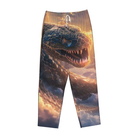 Lsque Mythical Serpent Mountain Sunrise Print Women's Pajama Pants, Lounge Pant - Comfortable Home Wear,Elastic Waistband, Stylish Design-Medium
