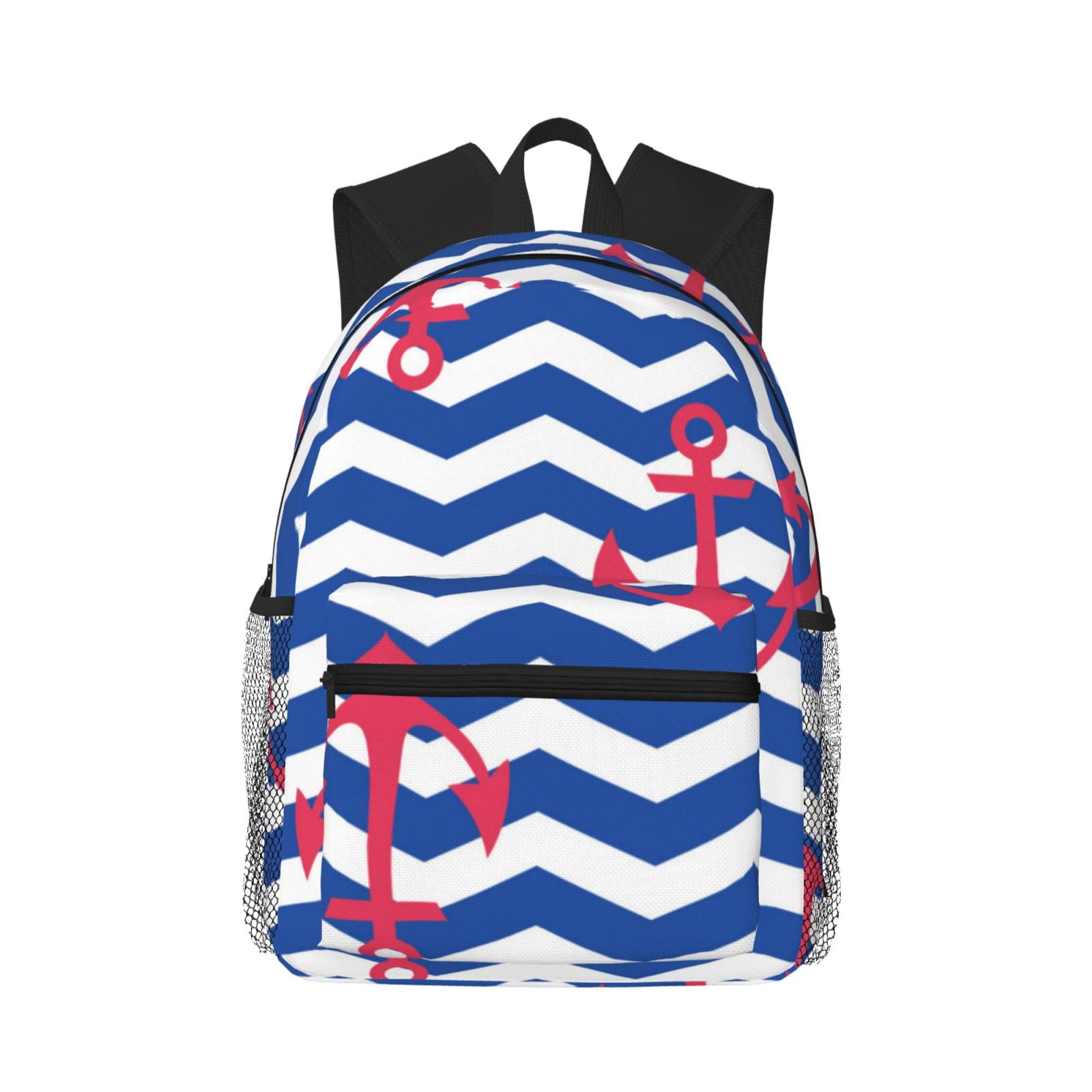 Lsque Nautical Anchors Classic Casual Backpack Large Capacity Water