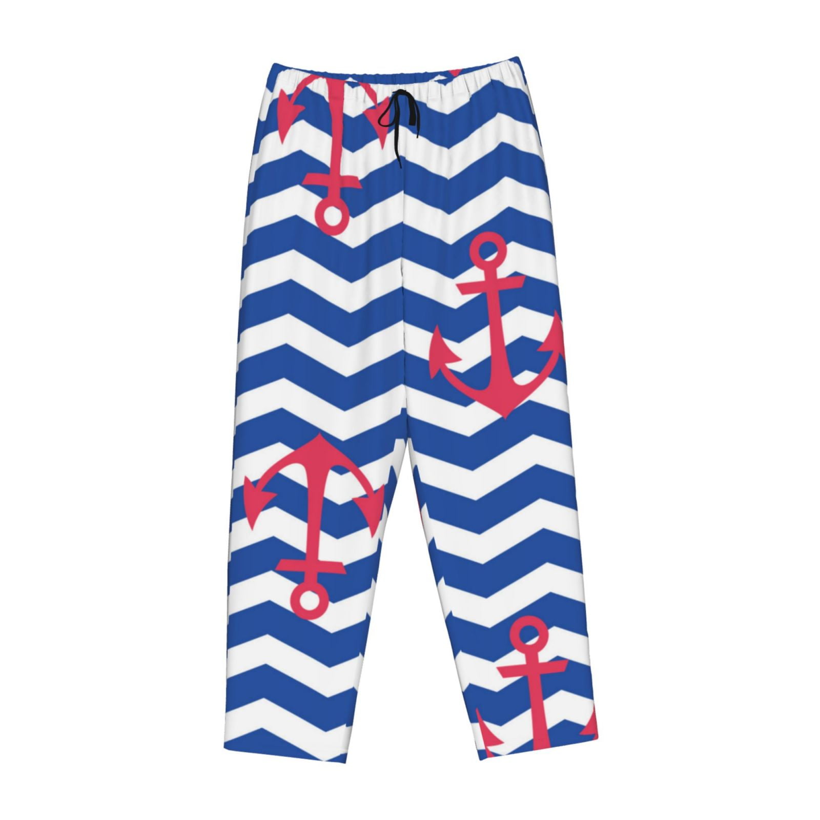 Lsque Nautical Anchors Print Women's Pajama Pants, Lounge Pant ...