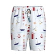 thumbnail image 1 of Lsque Nautical Lighthouse Sailboat Mens Sleep Pajama Shorts,Short Pajama Pants, Cotton Ultra-Soft Knit-XX-Large, 1 of 9