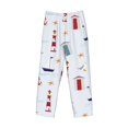 thumbnail image 1 of Lsque Nautical Lighthouse Sailboat Print Men's Pajama Pants, Lounge Pant - Comfortable Home Wear,Elastic Waistband, Stylish Design-Small, 1 of 9