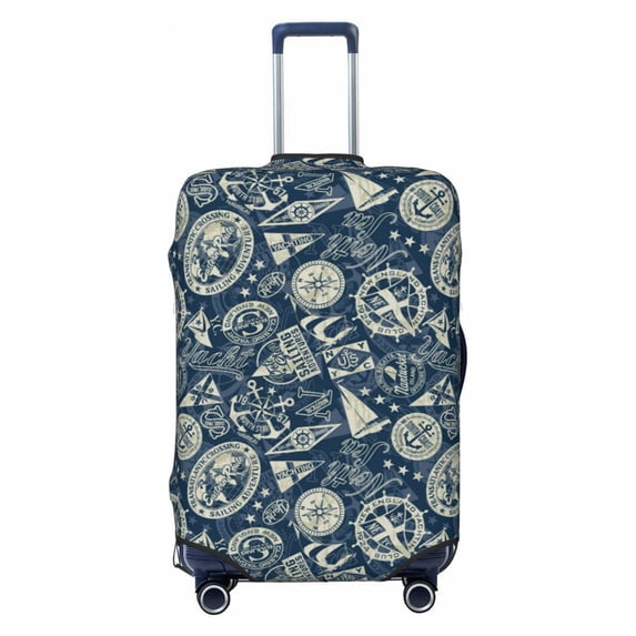 Lsque Nautical Style Printed Luggage Cover, Travel Luggage Protector,Scratch and Dirt Resistant, Fits 18-32 Inch Luggage - X-Large