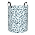 thumbnail image 1 of Lsque Nautical Theme Anchors pattern Laundry Hamper Basket, Tall Woven Rope Hamper Basket for Clothes, Lightweight Storage Basket, Collapsible Waterproof-Small, 1 of 8