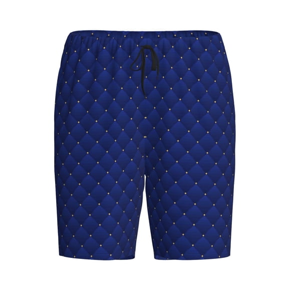 Lsque Navy Blue Mens Sleep Pajama Shorts,Short Pajama Pants, Cotton Ultra-Soft Knit-3X-Large