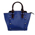 thumbnail image 1 of Lsque Navy Blue Pattern Leather Rivet Shoulder Bag – Elegant Genuine Leather & Microfiber PU Crossbody with Detachable Adjustable Strap, 1 of 5