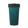 thumbnail image 1 of Lsque Navy blue sparkling Pattern Travel Coffee Mug 16oz: Insulated Coffee Cup with Leakproof Lid, Coffee Tumbler, Reusable Coffee Cups with Seal Lid, 1 of 8