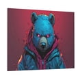 thumbnail image 1 of Lsque Neon Cyberpunk Blue Bear Print Wall Art – Decorative Picture for Living Room, Bedroom, and Office (Horizontal), 1 of 6