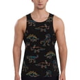 thumbnail image 1 of Lsque Neon Dinosaur Pattern Mens Tank Tops Muscle Athletic Quick Dry Sleeveless Workout Fitness T Shirts Beach Tank Top, Loose-fit Sleeveless Shirt for Men-4X-Large, 1 of 7
