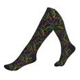 thumbnail image 1 of Lsque Neon Mardi Gras Pattern Sport Compression Socks for Men & Women 15-20 mmHg Knee High Nurse Pregnant Running Medical and Travel Athletic, 1 of 6