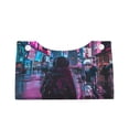 thumbnail image 1 of Lsque Neon Night Cityscape Printed Long Tissue Box Cover Holder, Facial Paper Organizer Dispenser,Triangle with Bottom Belt, PVC Leather Decorative Organizer, 1 of 9