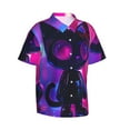 thumbnail image 1 of Lsque Neon Toy Cat Reflections pattern Hawaiian Shirt for Men, Unisex Summer Beach Casual Short Sleeve Button Down Shirts-Small, 1 of 9
