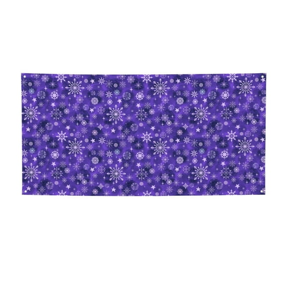 Lsque New Year Snowflakes Pattern Party Banner, Festive Banner , Holiday Celebrations and Events for Carnival Birthday Party Festival Decorations-Small