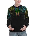 thumbnail image 1 of Lsque Night Rainbow Sparkles Pattern Casual Women's Hoodie,Hooded Sweatshirt with Kangaroo Pocket,Pullover Hoodie with Eye-catching Drawstrings-Small, 1 of 7