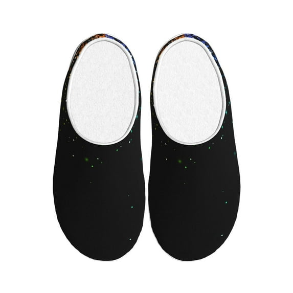 Lsque Night Rainbow Sparkles Pattern Womens Comfort Cotton on Scuff With Memory Foam and Anti-skid Sole Slipper-37/38